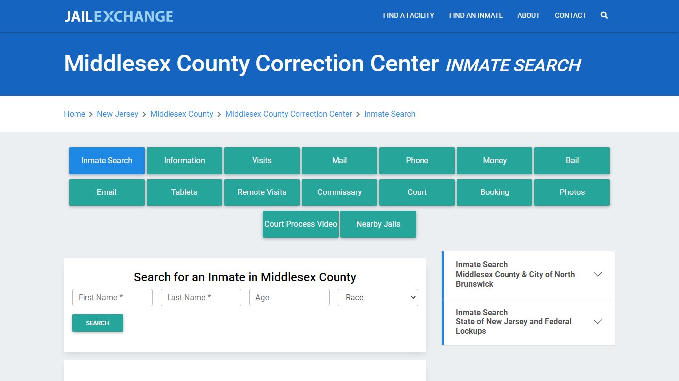 Middlesex County Correction Center Inmate Search - Jail Exchange