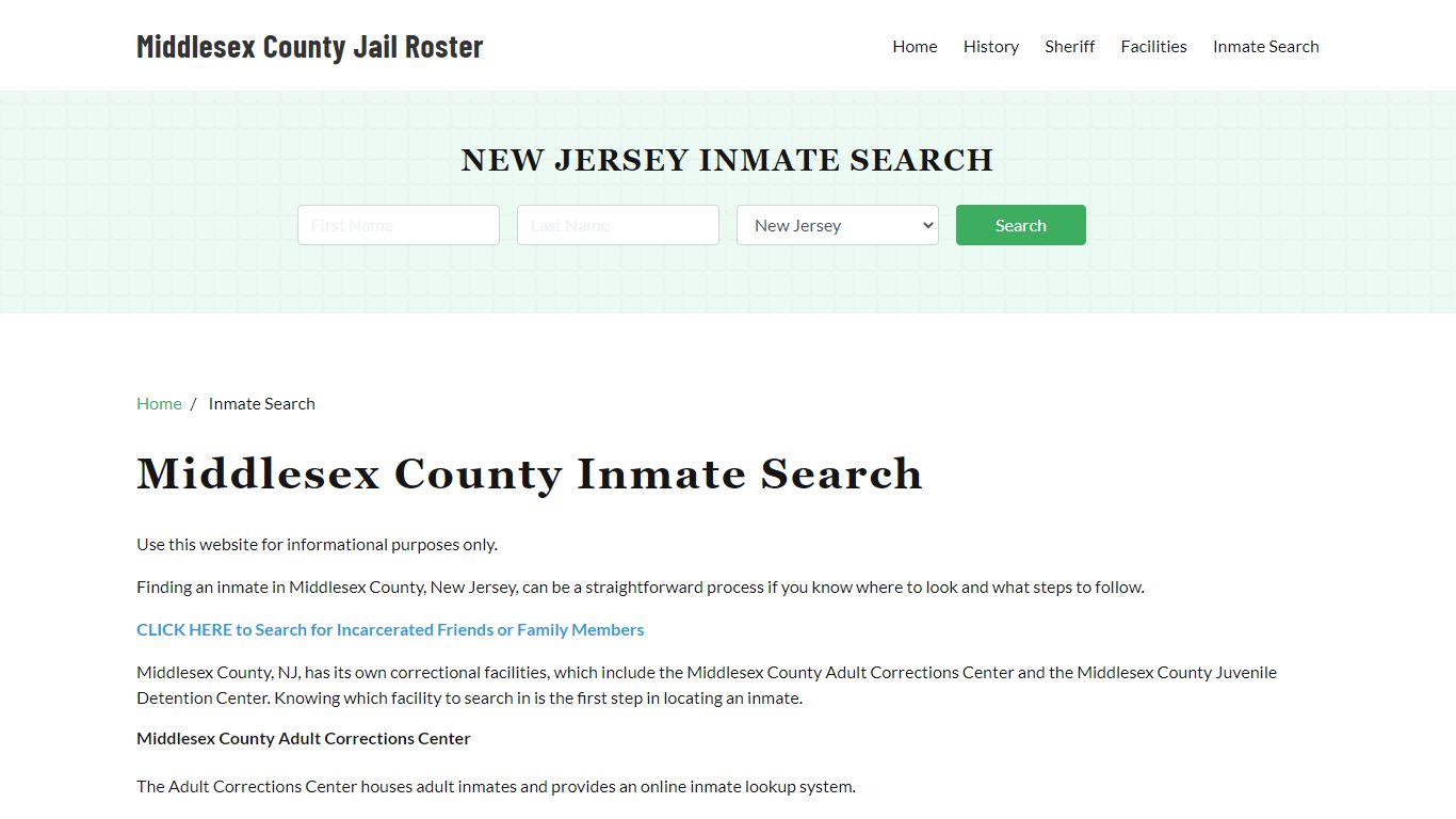 Middlesex County, NJ Detainee Lookup