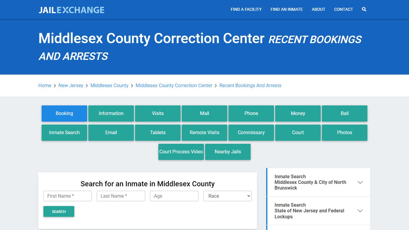 Middlesex County Correction Center Recent Bookings And Arrests