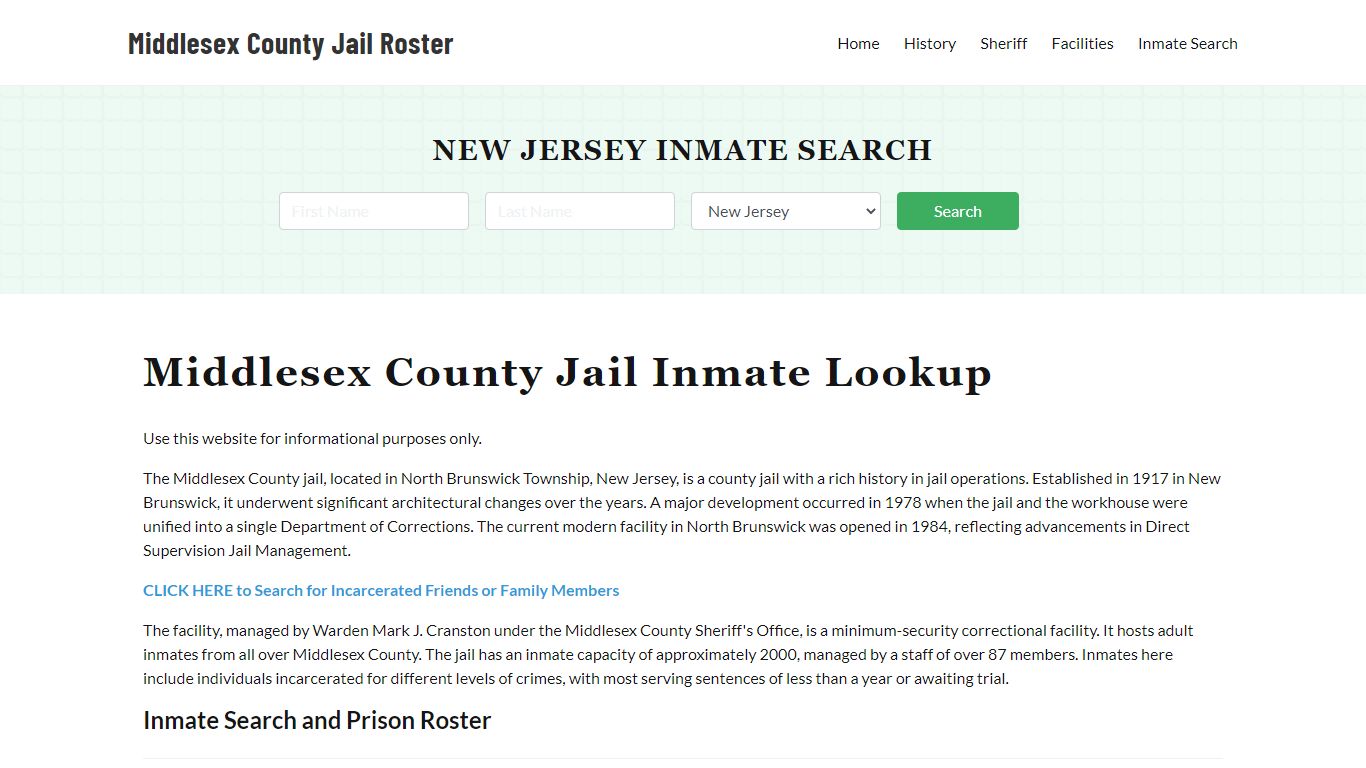 Middlesex County Jail Roster Lookup, NJ, Inmate Search